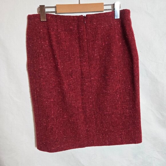 Akris Punto Textured Red Pencil Skirt - Picture 6 of 6